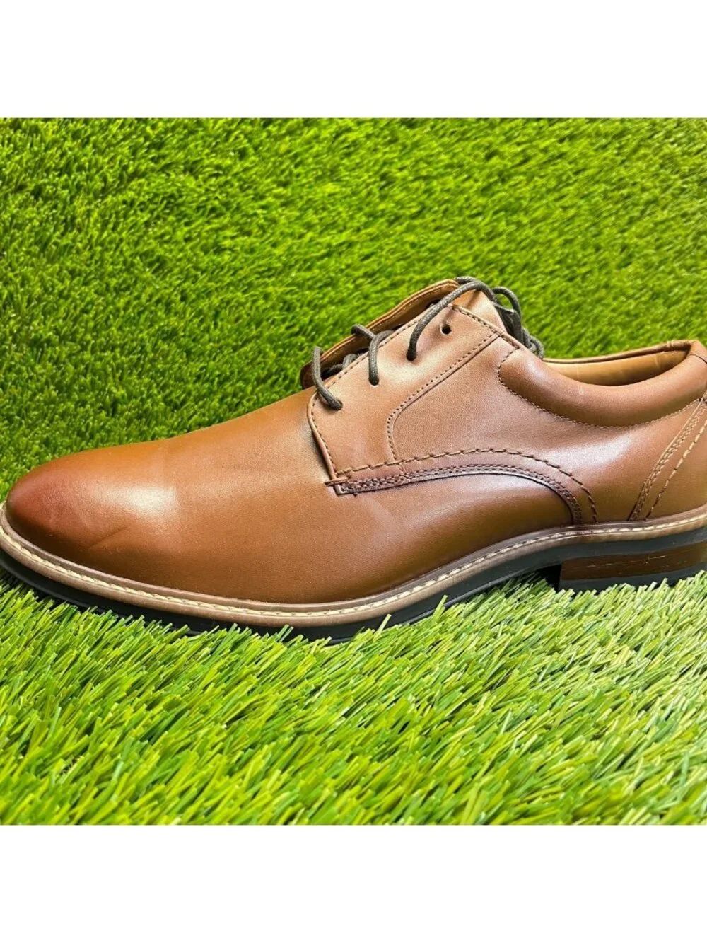 Nunn Bush Calderone Mens Size 9.5 Brown Casual Classic Plain Toe Oxford Shoes